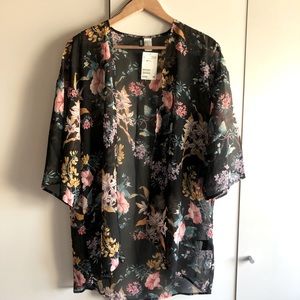 H&M Sheer Floral Kimono Top